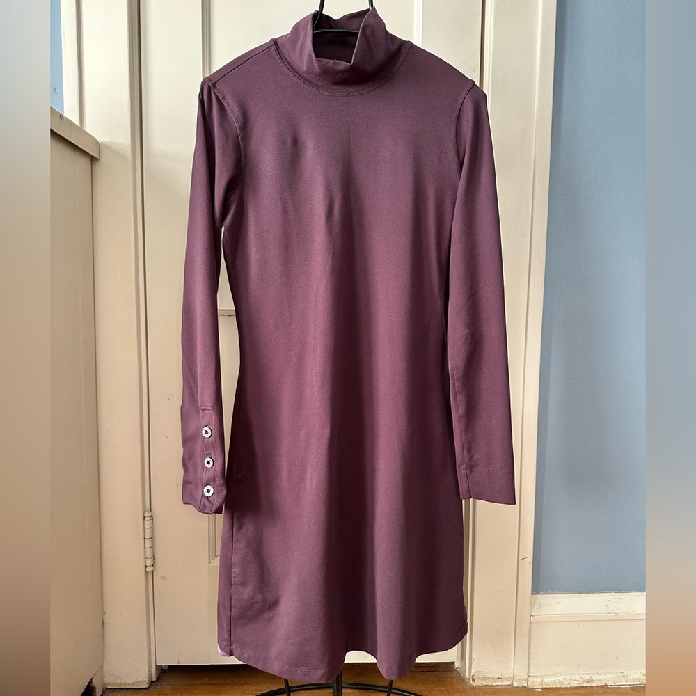 Title Nine Plum Long-Sleeve Turtleneck Shift Dress